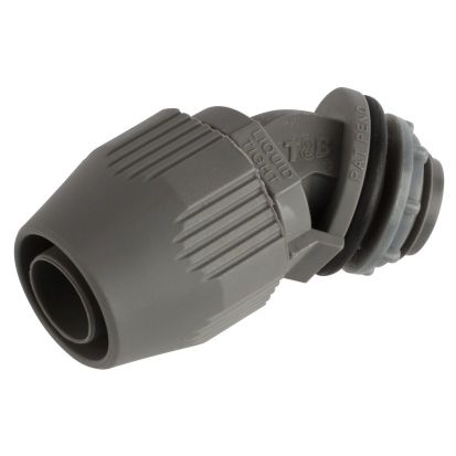 Steel City LT-541 Liquid Tight Conduit Connector, 1/2 in Trade, 45 deg